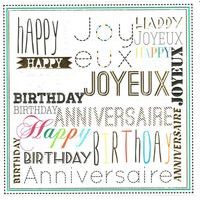 Carte happy joyeux anniversaire - Collection Caractère - CAR075 - 14.5x14.5 cm