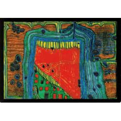 Carte Hundertwasser - Jardin dans la goutte de pluie - 11.2x16 cm