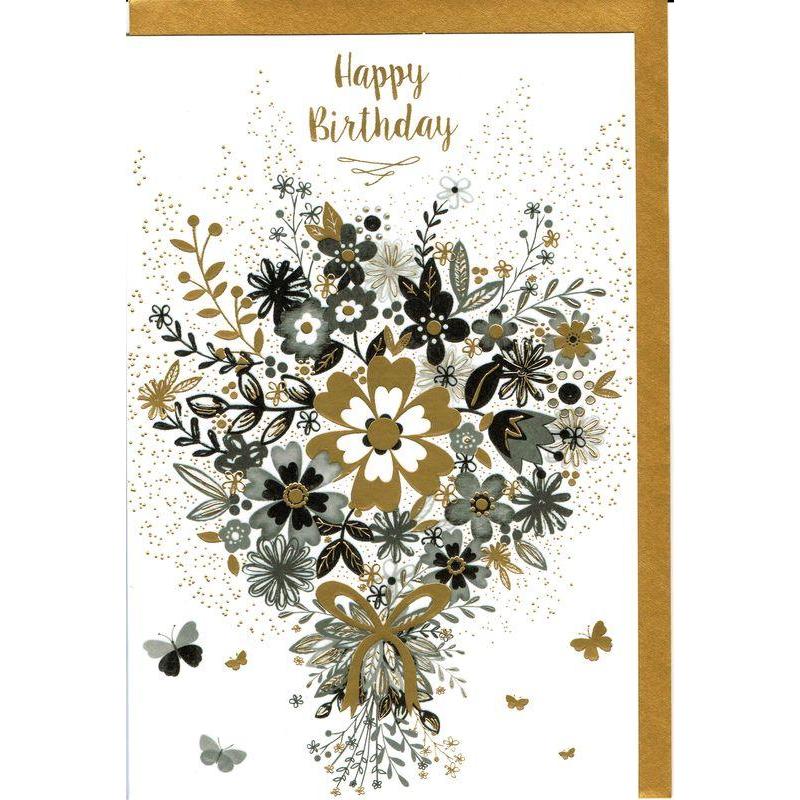 Carte Very Chic Happy Birthday Coeur En Fleur 12x17 Cm Planete Images Com