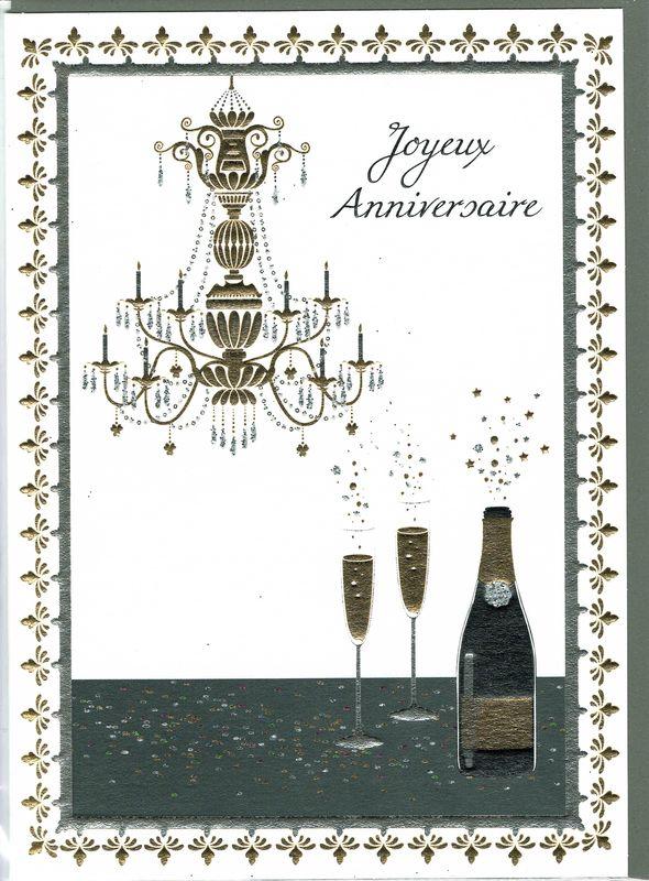 Carte Double Sparkle Joyeux Anniversaire Champagne 12x17 Cm Planete Images Com