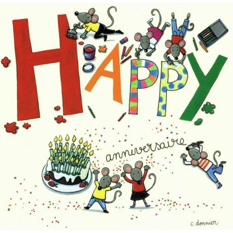 Carte Titi Pinson Christine Donnier Happy Anniversaire 13 5x13 5 Cm Planete Images Com