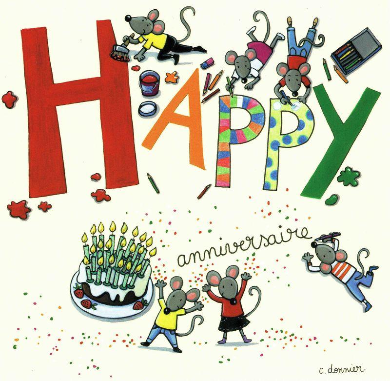 Carte Titi Pinson Christine Donnier Happy Anniversaire 13 5x13 5 Cm Planete Images Com