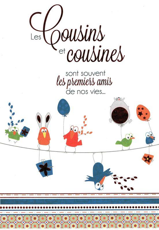 Carte Les Mots Du Bonheur Les Cousins Et Cousines Sont Souvent 11 8x17 Cm Planete Images Com