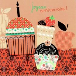 Carte Deco et Découpe - Joyeux anniversaire les gâteaux - DD15 - 14.5x14.5 cm