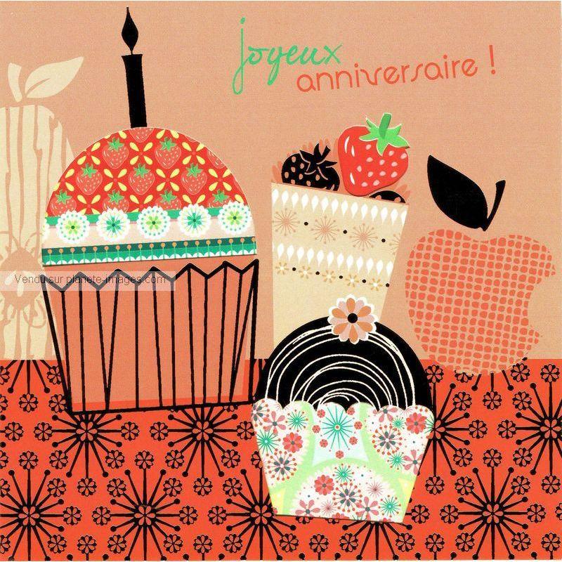 Carte Deco Et Decoupe Joyeux Anniversaire Les Gateaux Dd15 14 5x14 5 Cm Planete Images Com