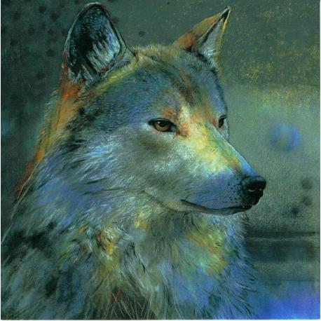 Carte Loes Botman - Grauer Wolf - 14x14 cm