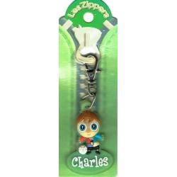 Porte-clés Zipper prénom CHARLES - 6.5x 3 cm env