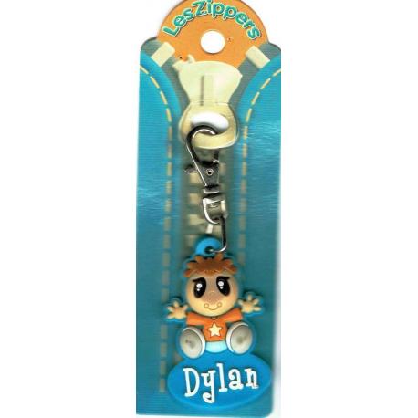 Porte-clés Zipper prénom DYLAN - 6.5x 3 cm env