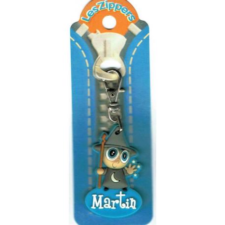 Porte-clés Zipper prénom MARTIN - 6.5x 3 cm env