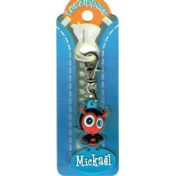 Porte-clés Zipper prénom MICKAEL - 6.5x 3 cm env