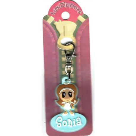 Porte-clés Zipper prénom SONIA - 6.5x 3 cm env