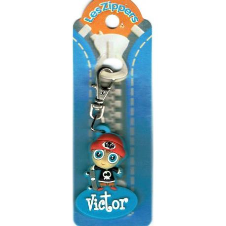 Porte-clés Zipper prénom VICTOR - 6.5x 3 cm env