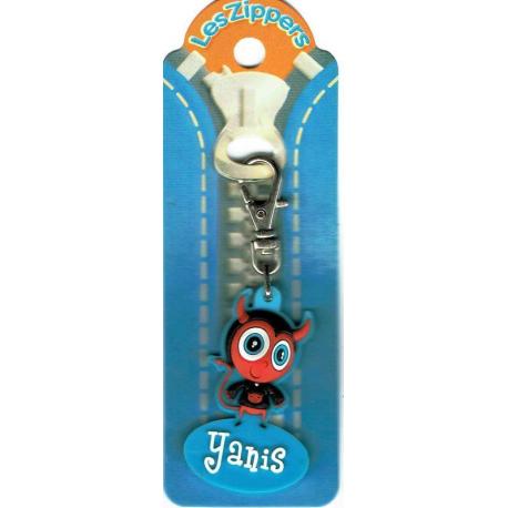 Porte-clés Zipper prénom YANIS - 6.5x 3 cm env