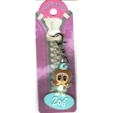 Porte-clés Zipper prénom ZOE - 6.5x 3 cm env