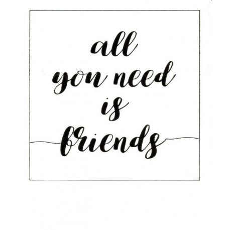 Carte citation - All you need is friends - Polaroid colorchic 10x12 cm
