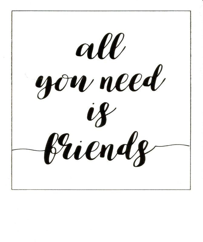 Carte citation All you need is friends Polaroid colorchic