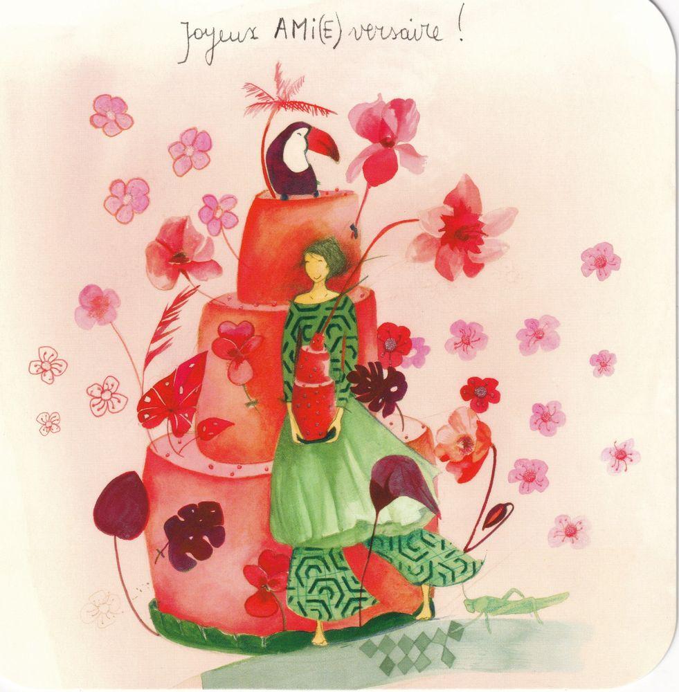 Carte Anne Sophie Rutsaert Joyeux Ami E Versaire 14x14 Cm Planete Images Com