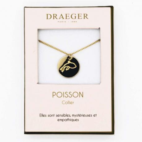 Collier pendentif signe POISSON - 42 cm env réglable