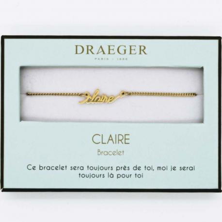 Bracelet prénom CLAIRE - 14 cm environ réglable