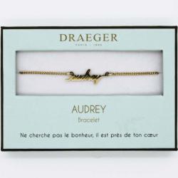 Bracelet personnalisé Draeger Prénom AUDREY - 14 cm environ réglable