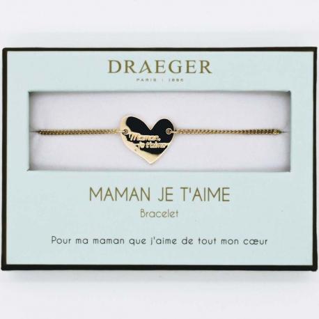 Bracelet motif COEUR MAMAN - 14 cm environ réglable