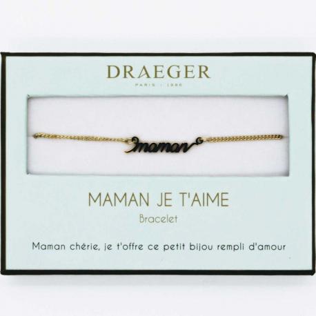Bracelet prénom TEXTE MAMAN - 14 cm environ réglable
