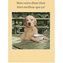 Carte humour de Cath Tate - Mais votre dîner était bien meilleur... - 10.5x15 cm