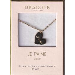 Collier pendentif Draeger motif COEUR JTM - 42 cm env réglable