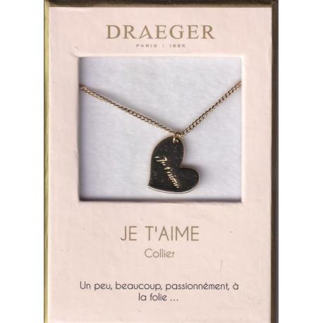 Collier pendentif motif COEUR JTM - 42 cm env réglable 