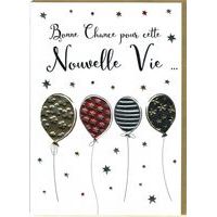 Carte double Sparkle - Bonne chance pour cette nouvelle vie... - 12x17 cm