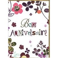 Carte double Sparkle - Bon anniversaire, Fleurs - 12x17 cm