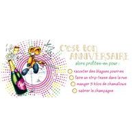 Carte Ze souris folie's - C'est ton anniversaire, alors profites-en pour ... - Carte double 11x26 cm