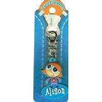 Porte-clés Zipper prénom ALISON - 6.5x3 cm env